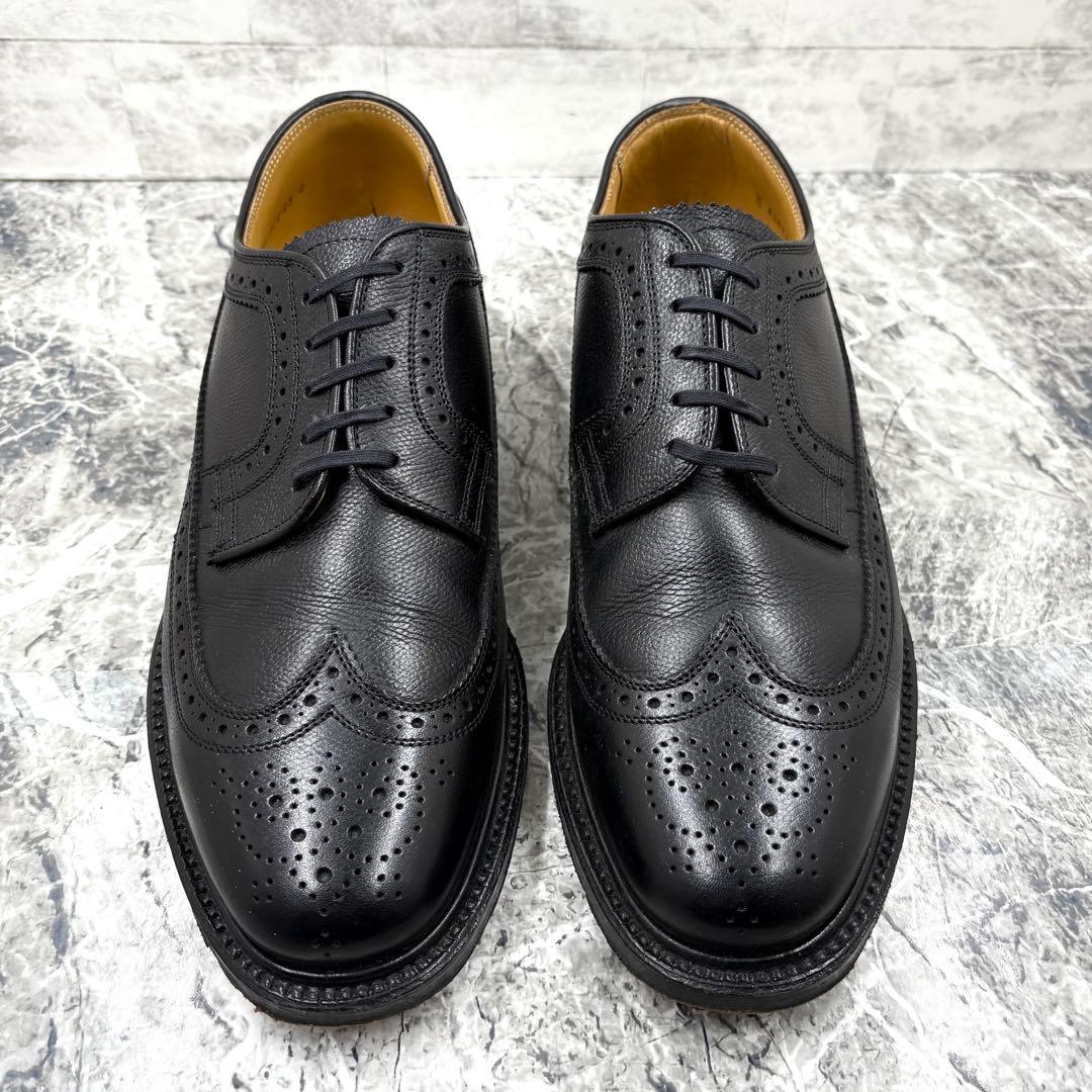 美品 リーガルインペリアルグレード ドレスシューズ25 ブラック ウィングチップ