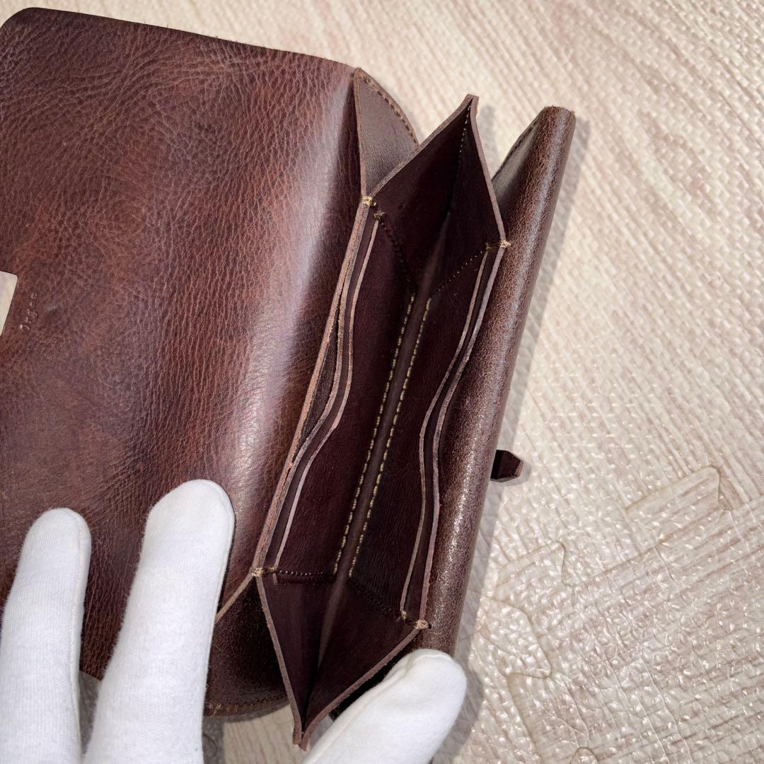 極美品 オルガン organ 一本ベルトの長財布 gs-12 カスターニョ色