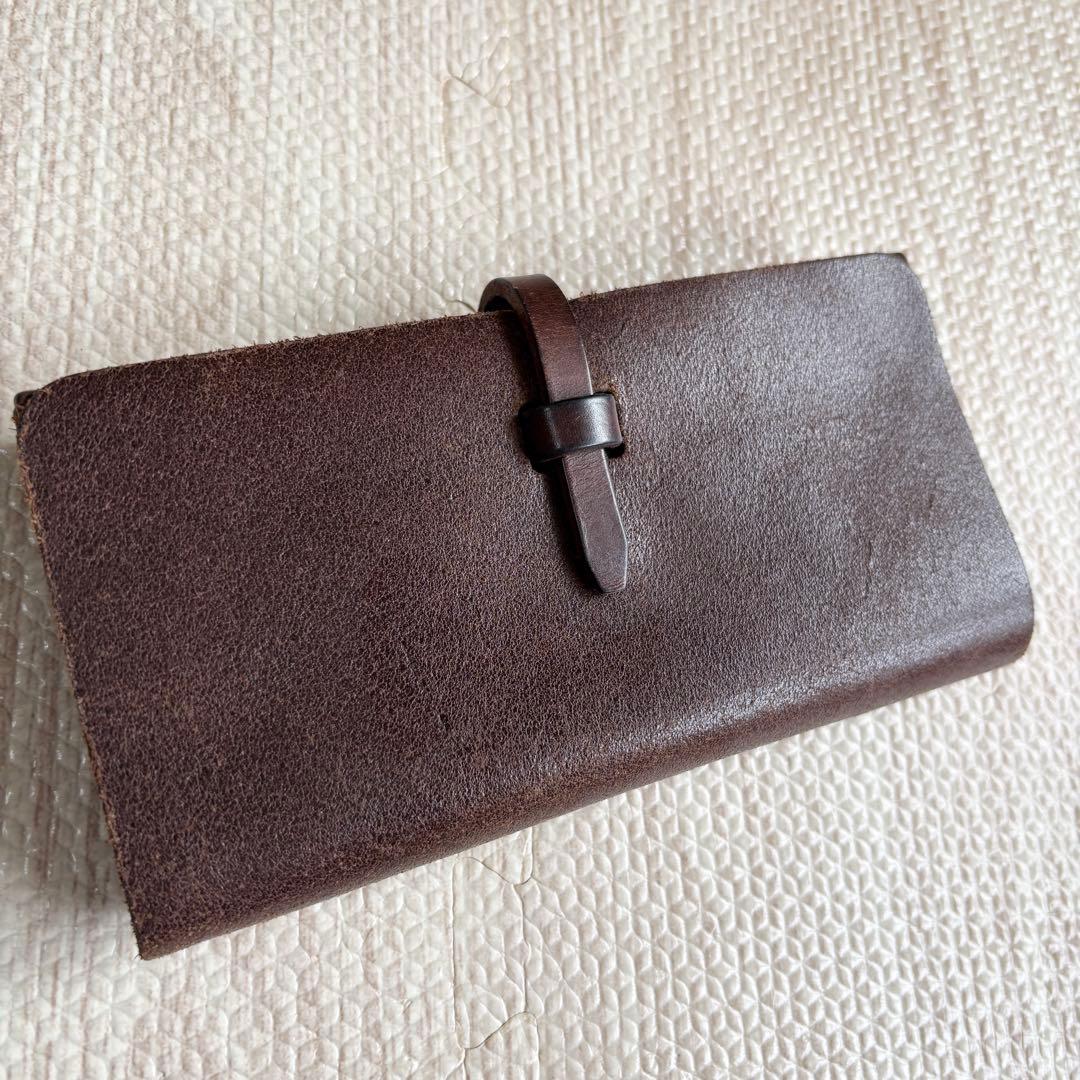 極美品 オルガン organ 一本ベルトの長財布 gs-12 カスターニョ色