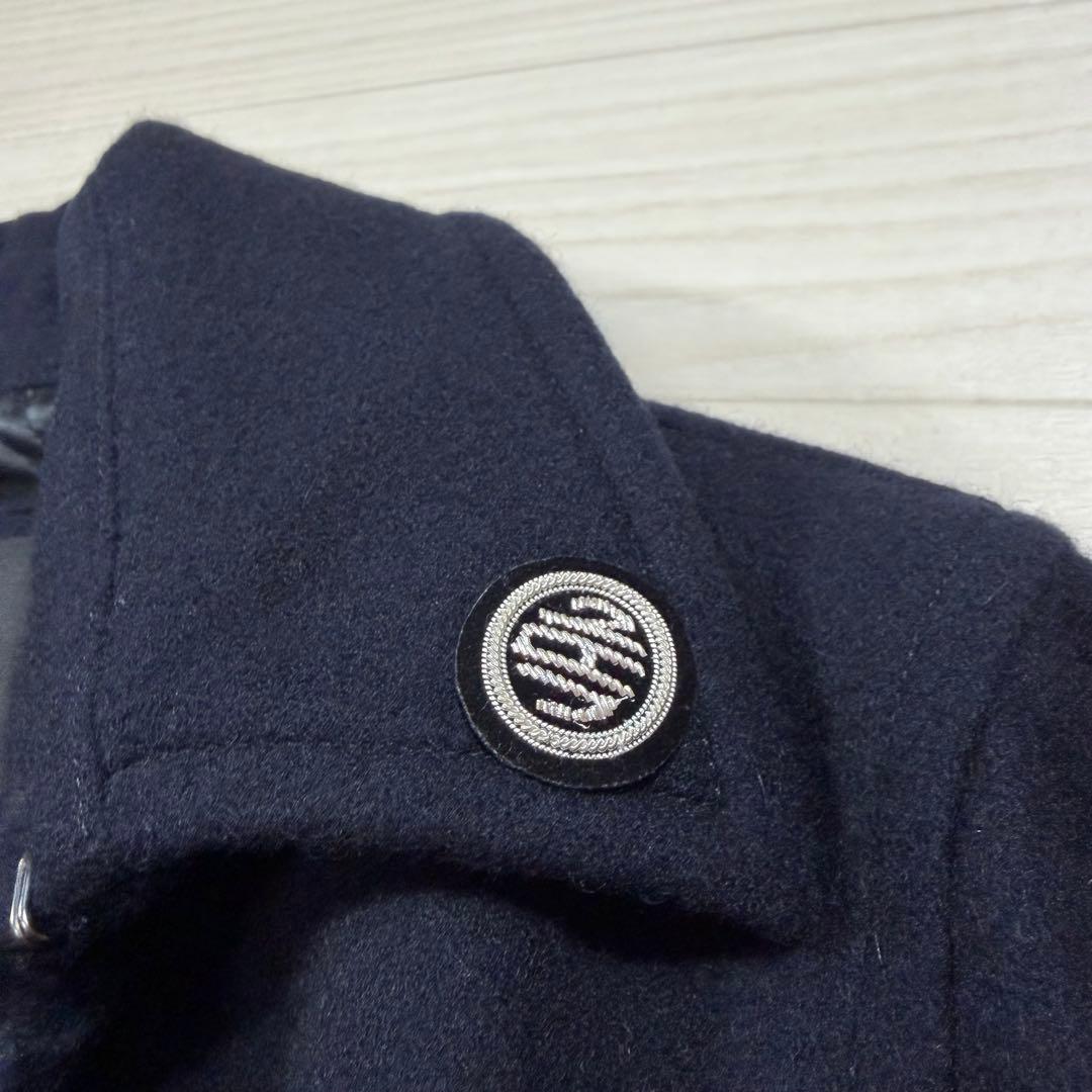 VAN JACKET バッジ付き メルトンウール シングルPコート L