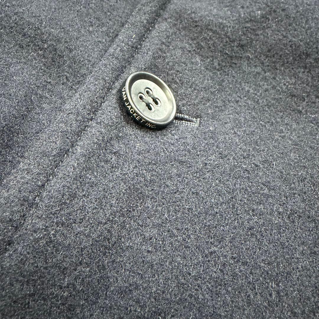 VAN JACKET バッジ付き メルトンウール シングルPコート L