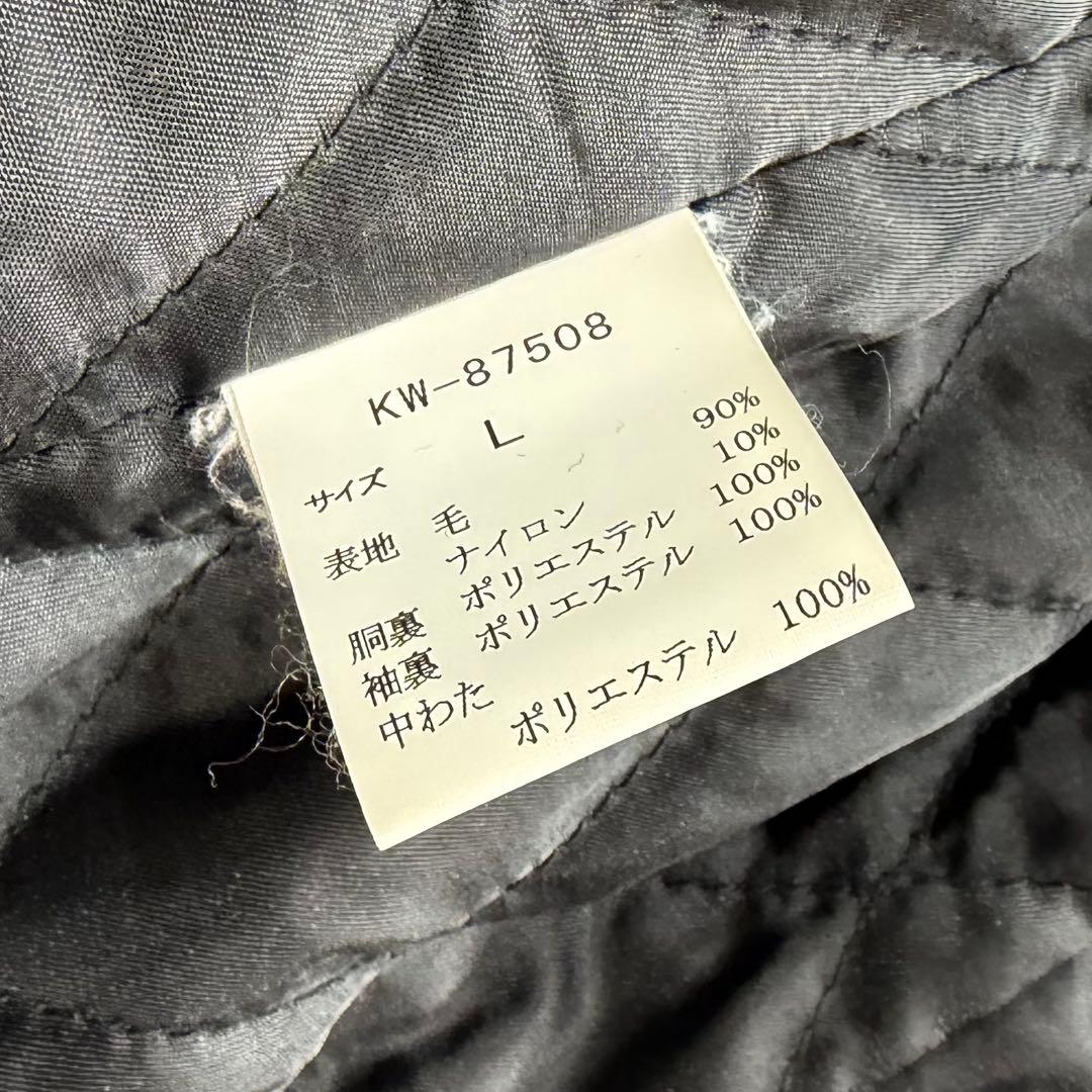 VAN JACKET バッジ付き メルトンウール シングルPコート L