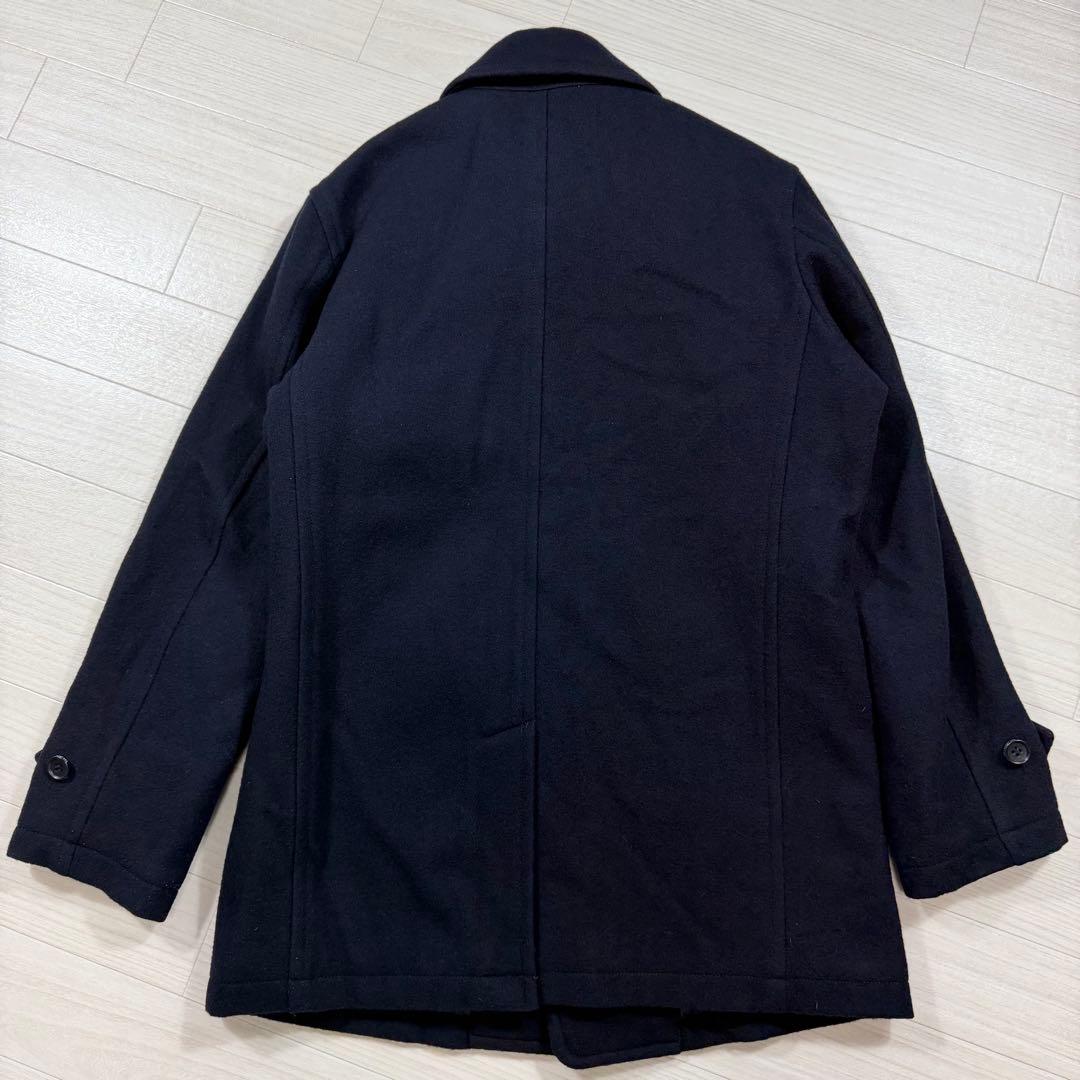 VAN JACKET バッジ付き メルトンウール シングルPコート L