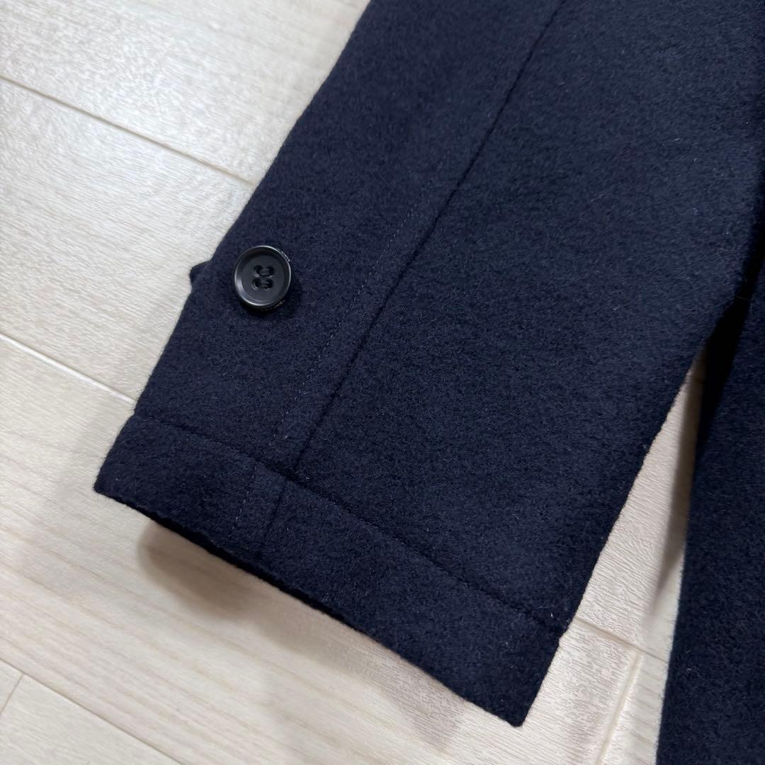 VAN JACKET バッジ付き メルトンウール シングルPコート L