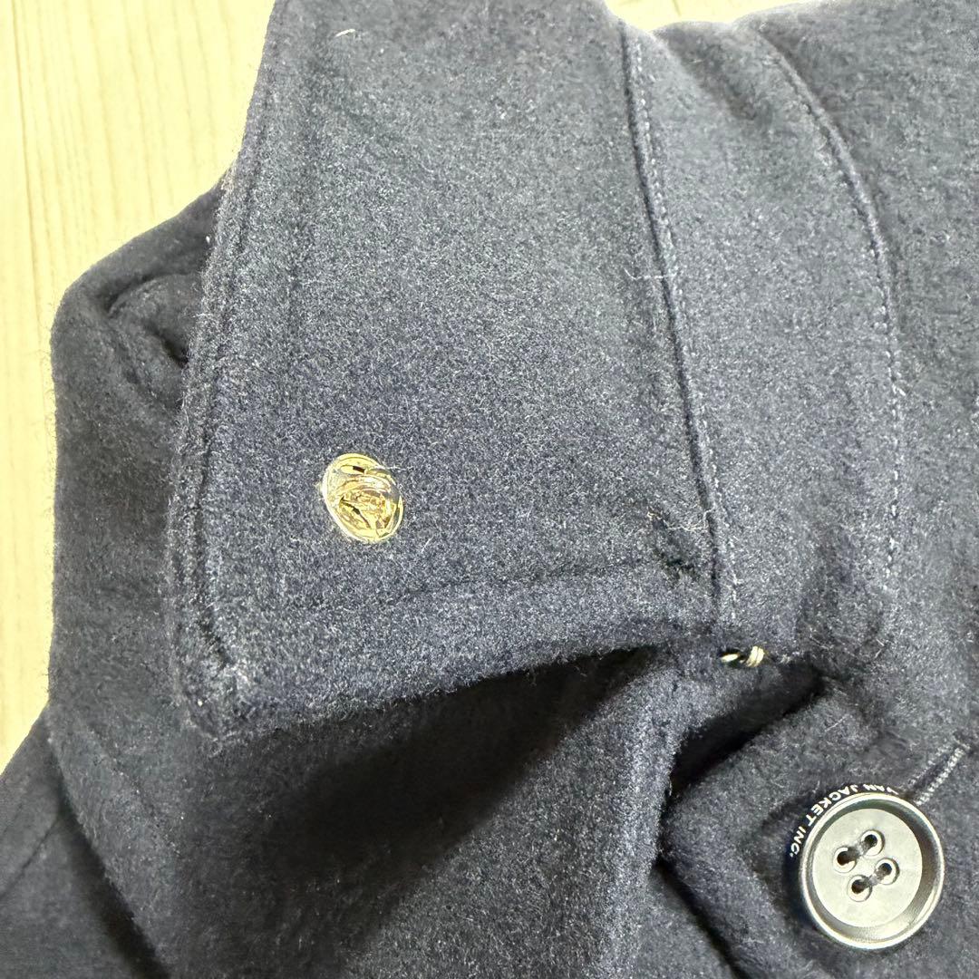VAN JACKET バッジ付き メルトンウール シングルPコート L