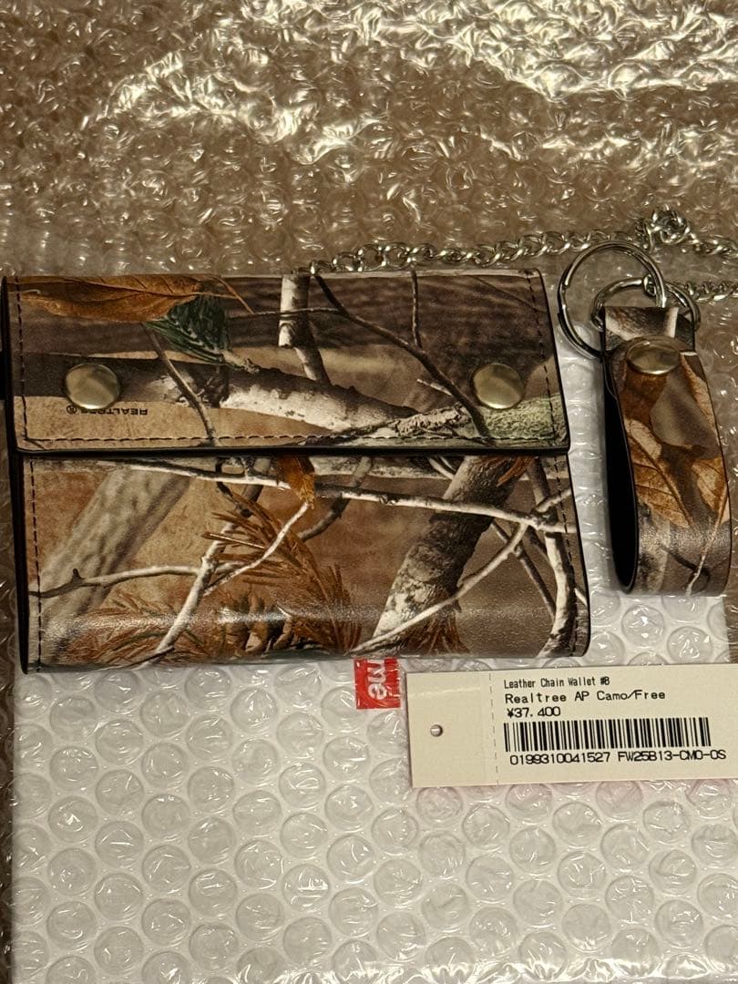 小物 Supreme Leather Chain Wallet Camo