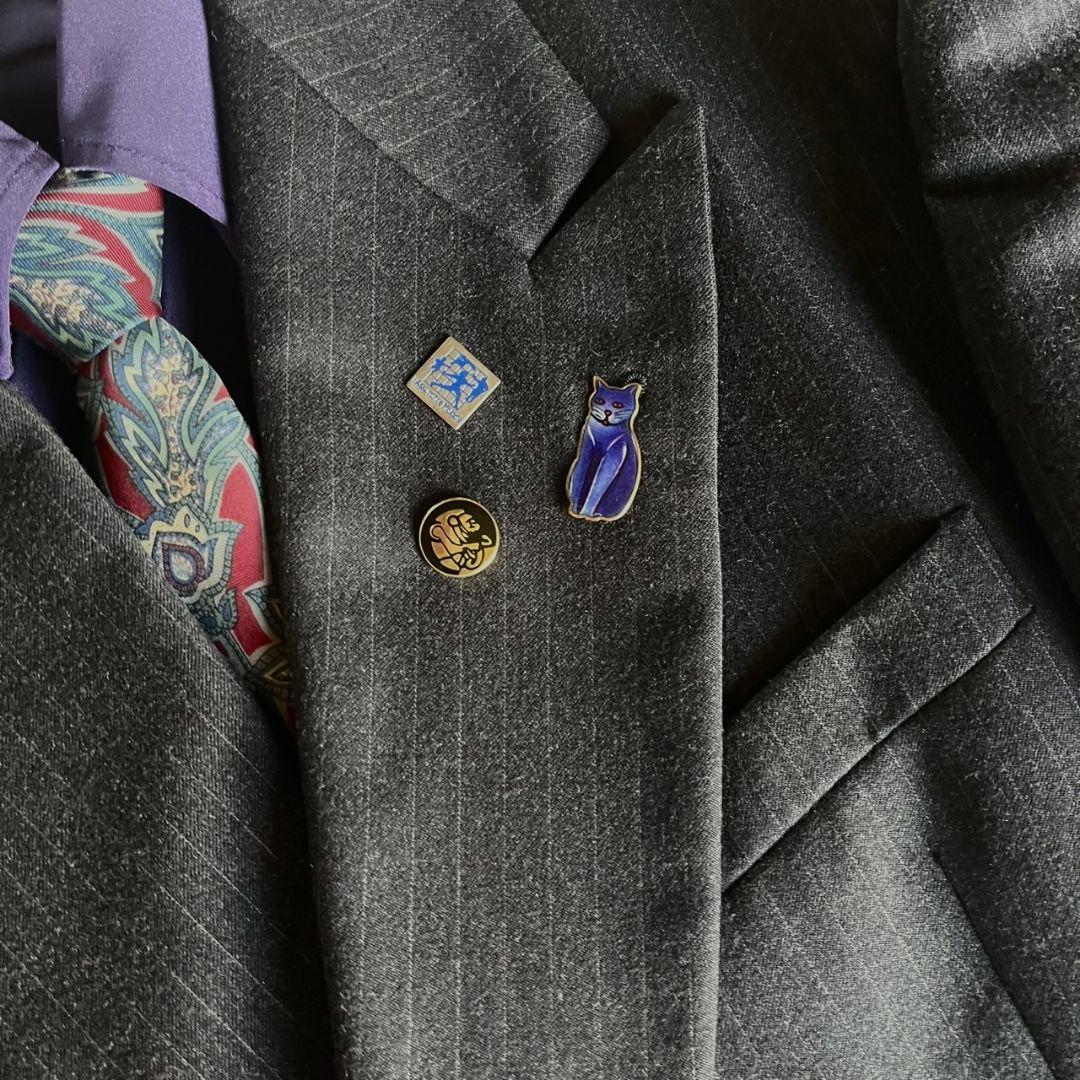 XL 相当豪華5点セット 上質ダブルスーツ シャツ ネクタイ ピンズ付