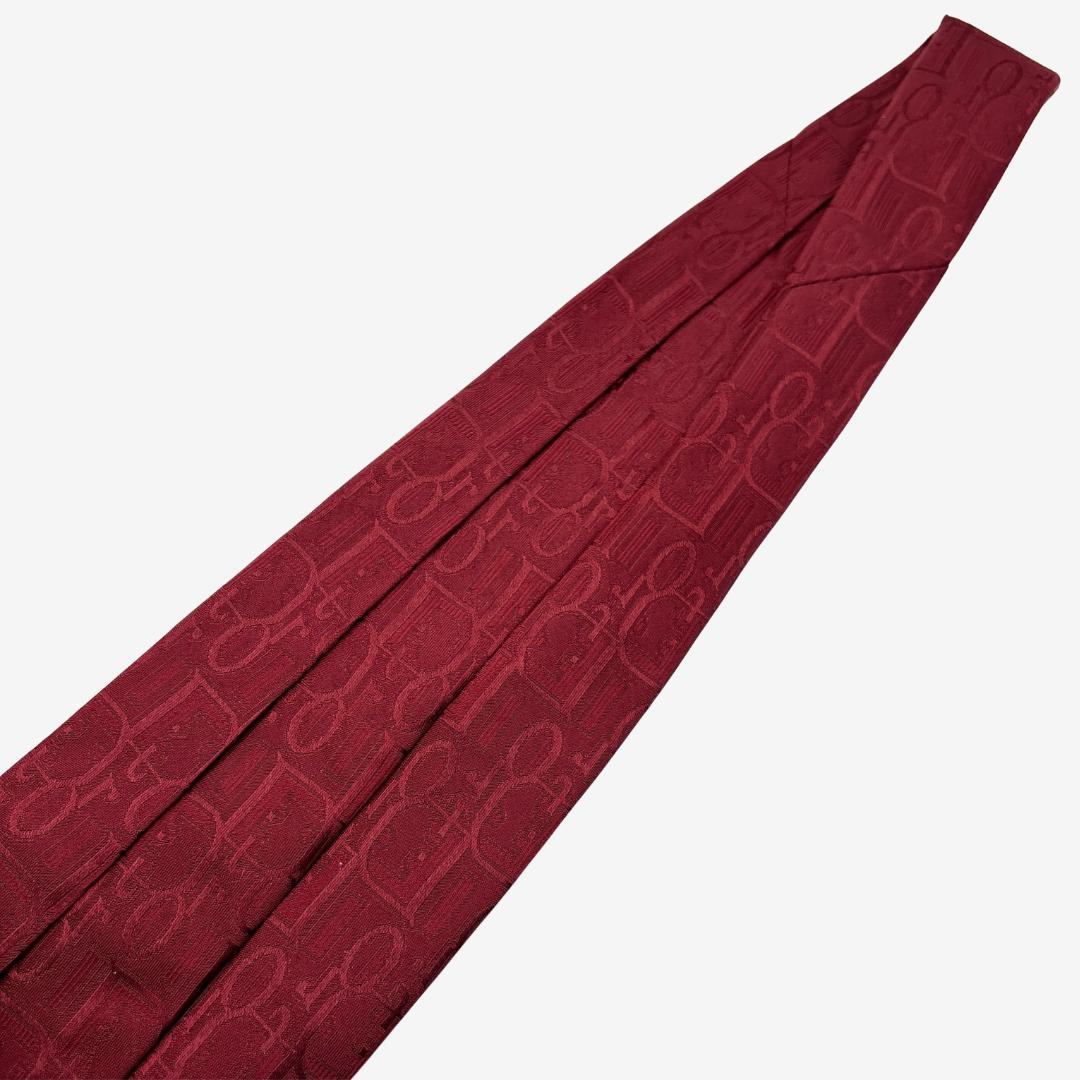 Christian Dior シルクネクタイ ロゴグラム レッド