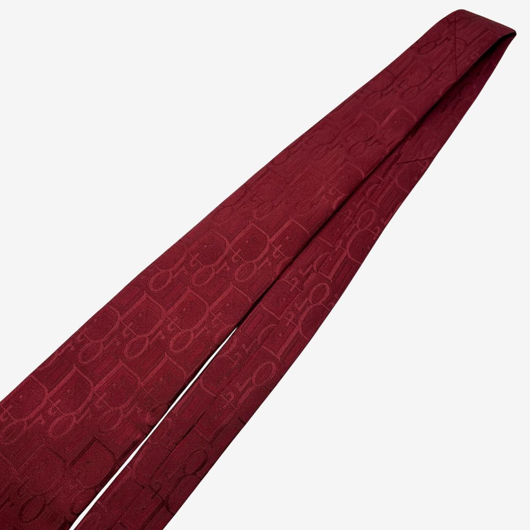 Christian Dior シルクネクタイ ロゴグラム レッド