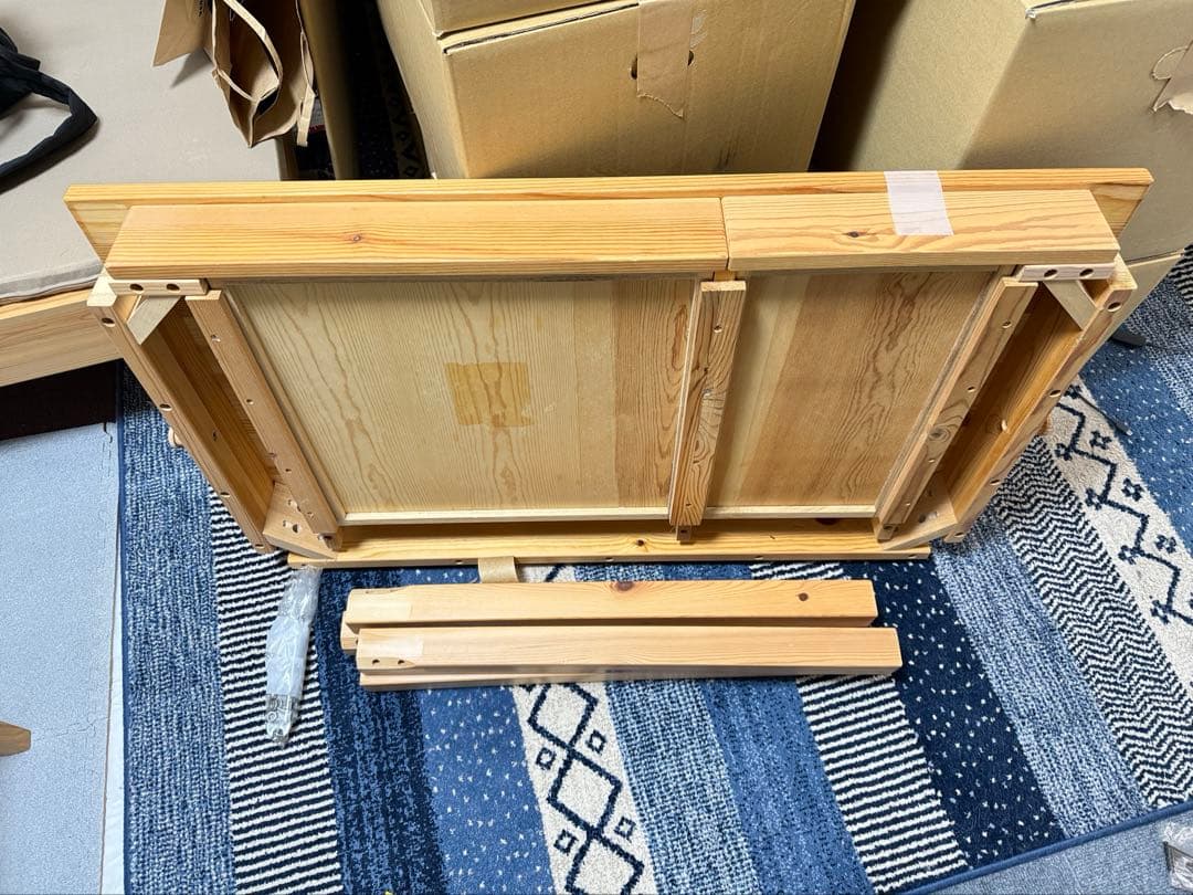 Hk-MARC  無印良品 無垢材 机 引き出しあり