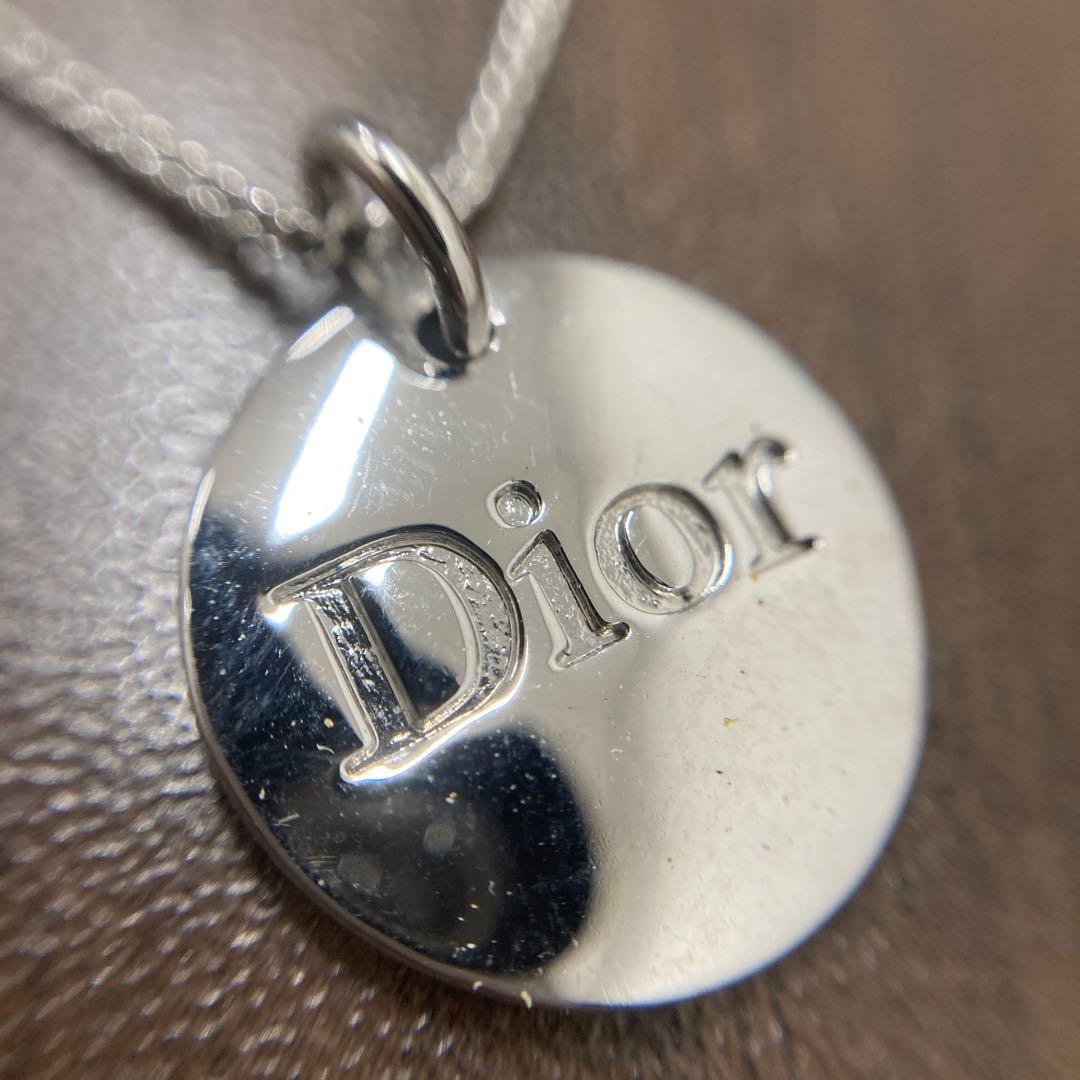 クリスチャンディオール ロゴ ラウンドプレート ネックレス 箱付