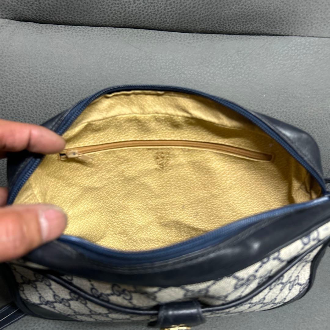 Gucci GGパターン ショルダーバッグ ネイビー/アイボリー