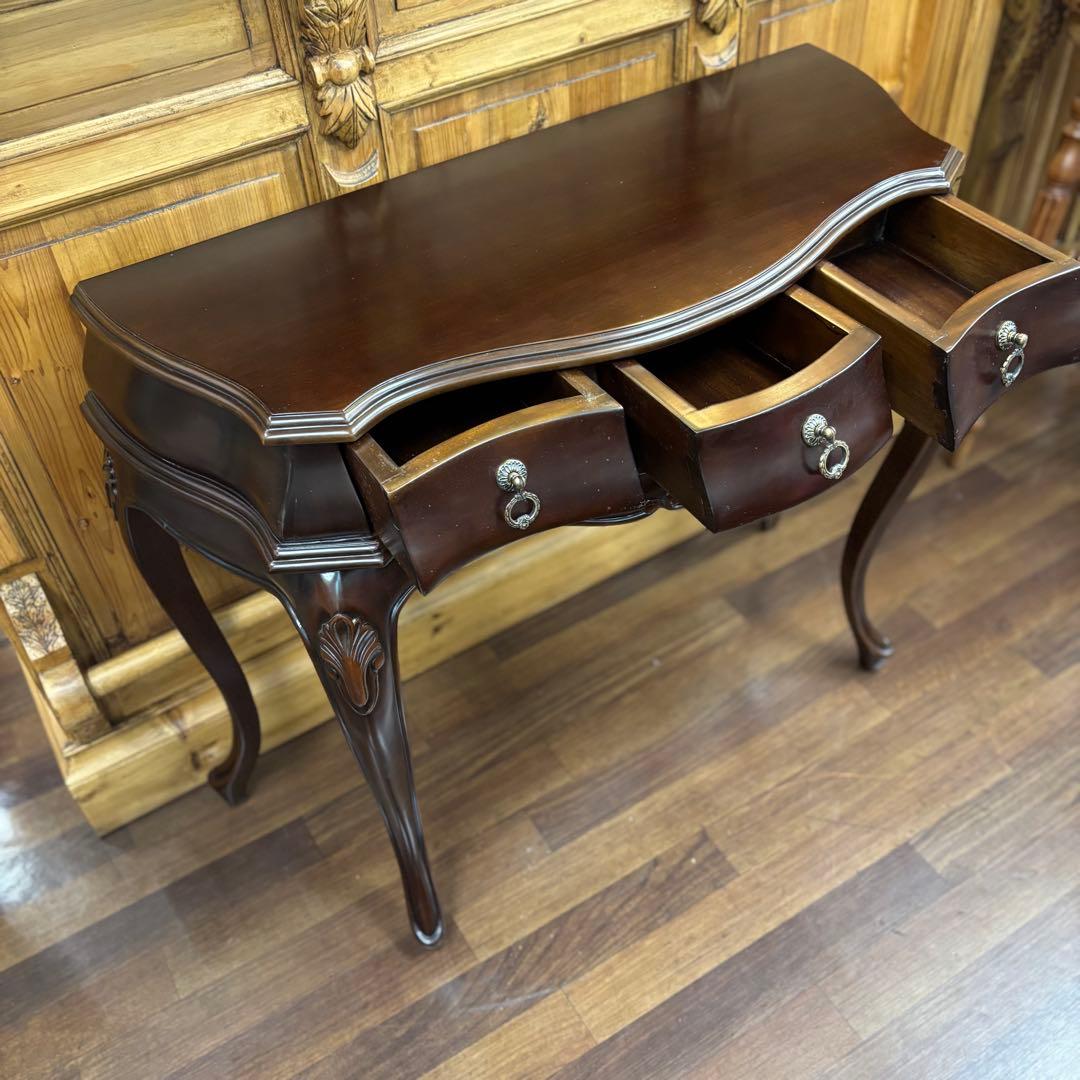 アウトレット特価品 マホガニー コンソール アンティーク調家具 ダークブラウン