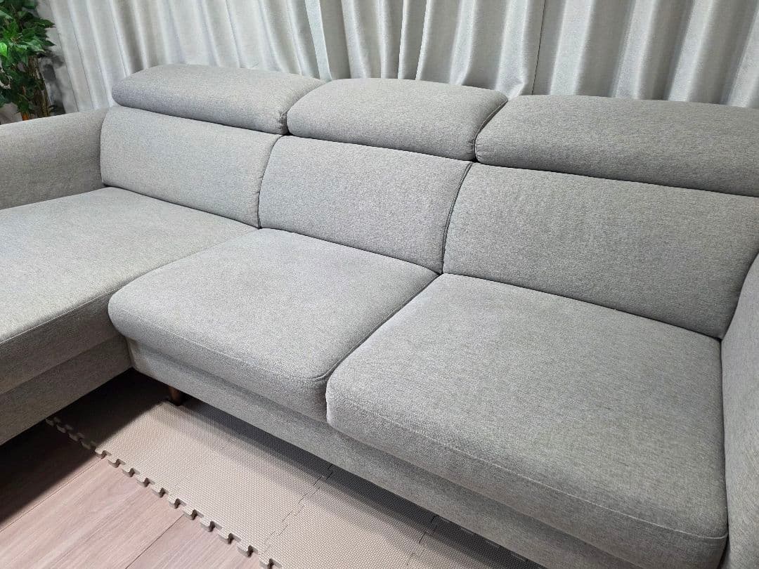 ニトリ カウチソファ 布張りタイプ (KK026 LC GY)