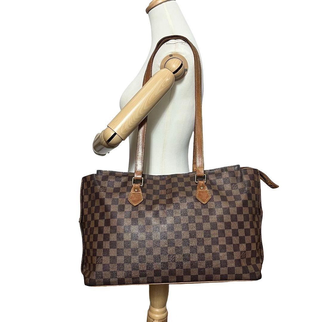 【鑑定済】ルイヴィトン　ダミエ　コロンビーヌ　トートバッグ　ショルダーバッグ　茶