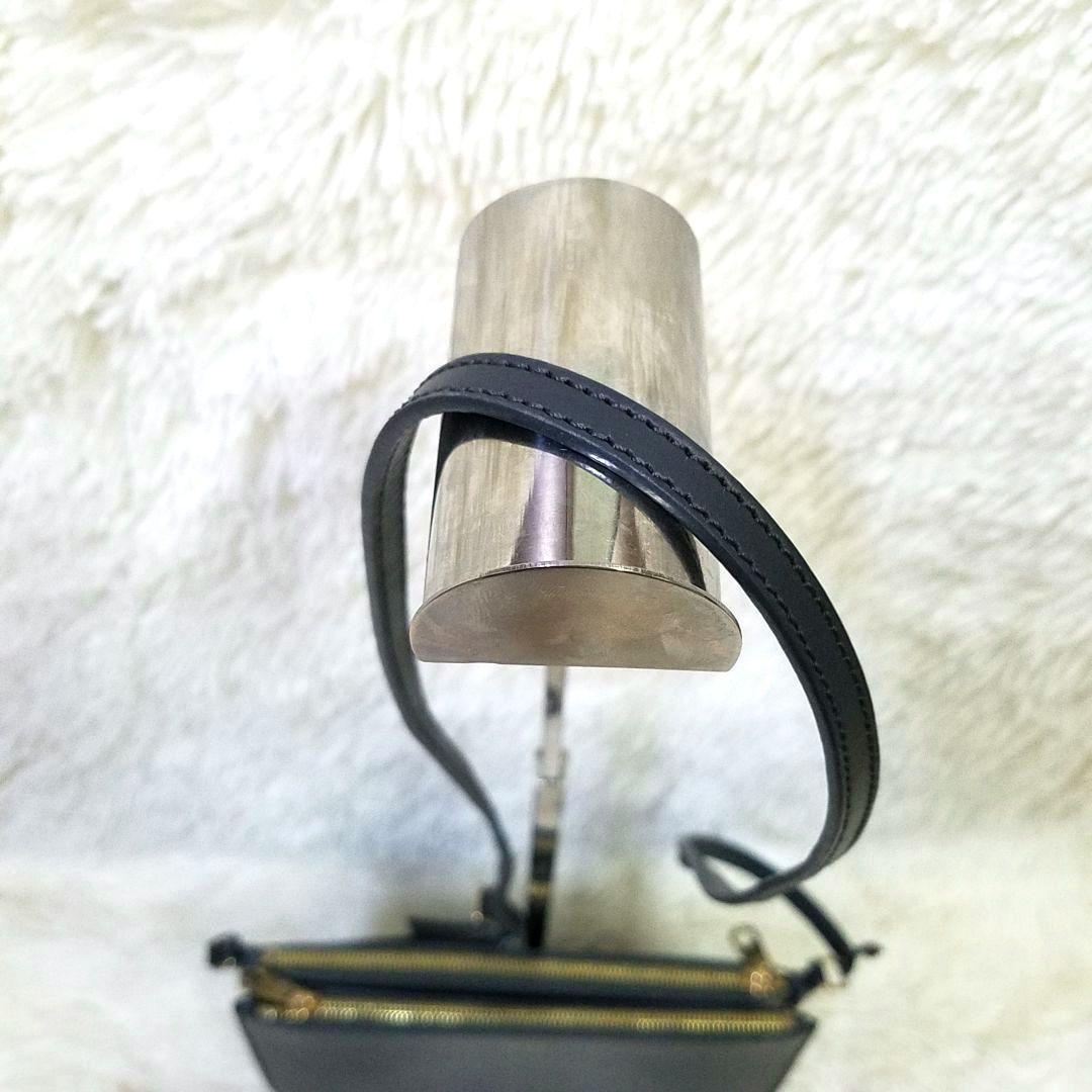 【極美品】A.P.C ショルダーバッグ ダブルポケット レザー グレー 保存袋