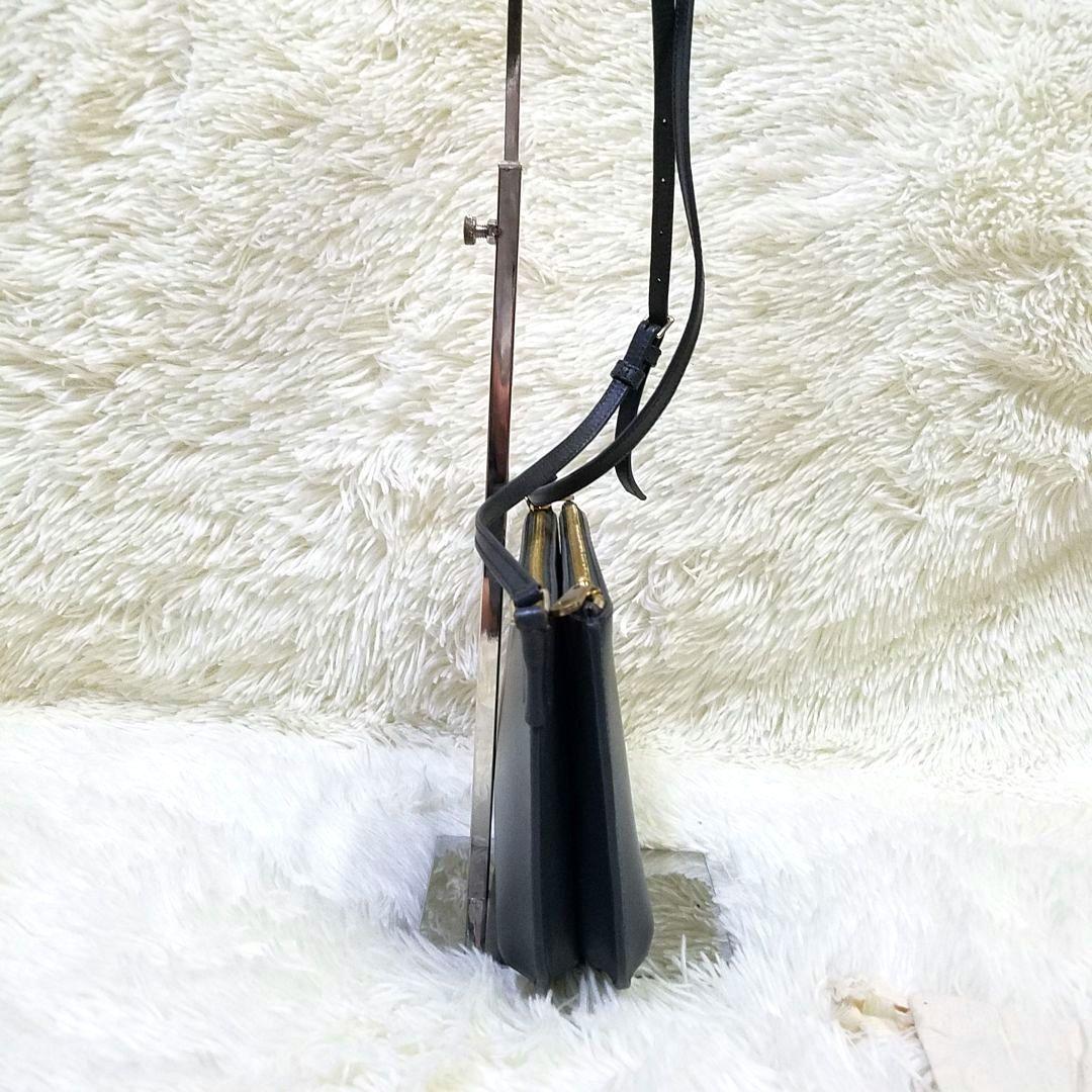 【極美品】A.P.C ショルダーバッグ ダブルポケット レザー グレー 保存袋