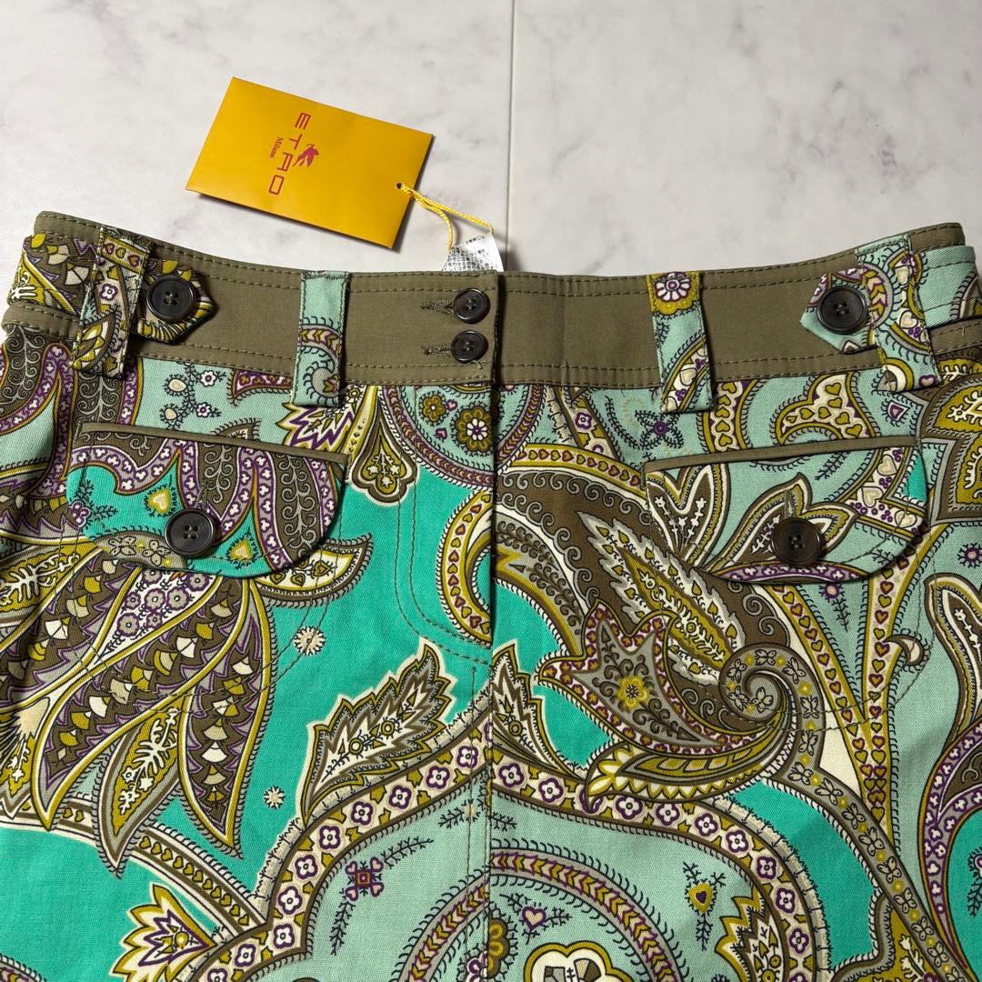 未使用タグ付き ETRO ペイズリー柄 スカート 大きいサイズ 42 XL