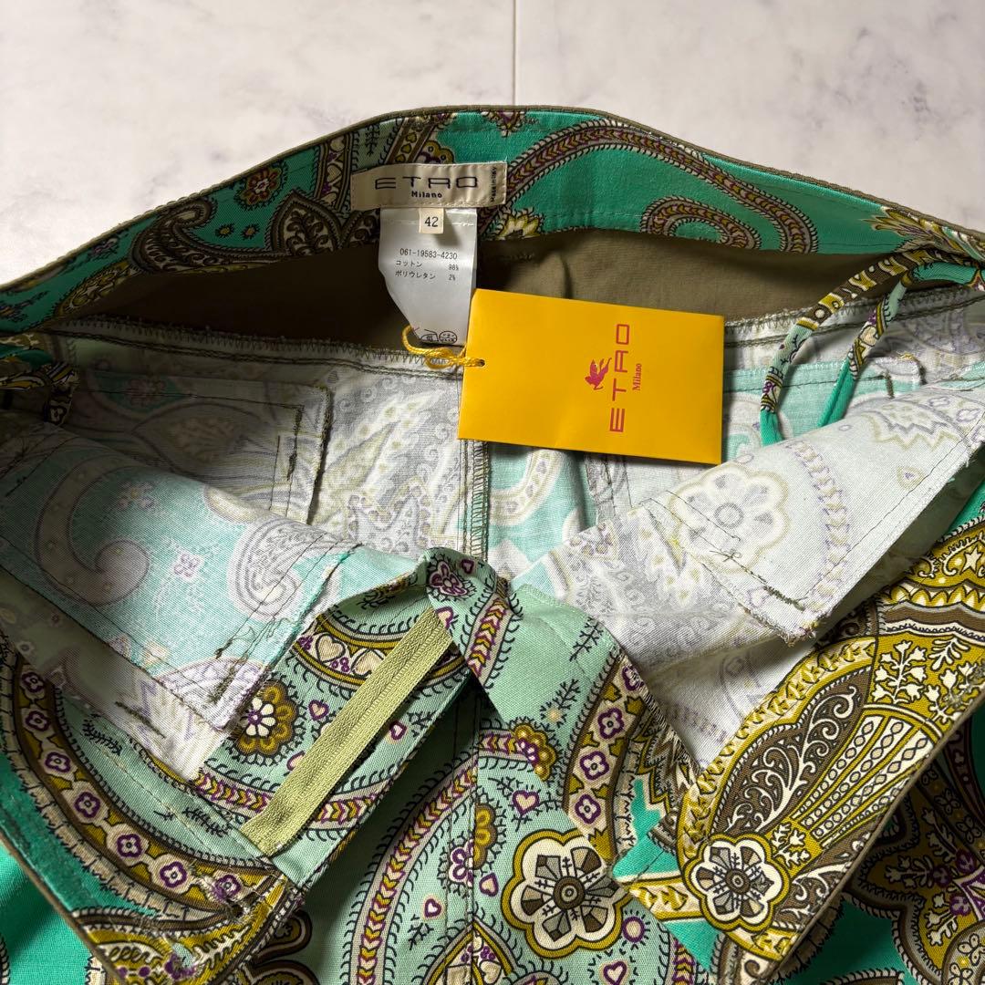 未使用タグ付き ETRO ペイズリー柄 スカート 大きいサイズ 42 XL