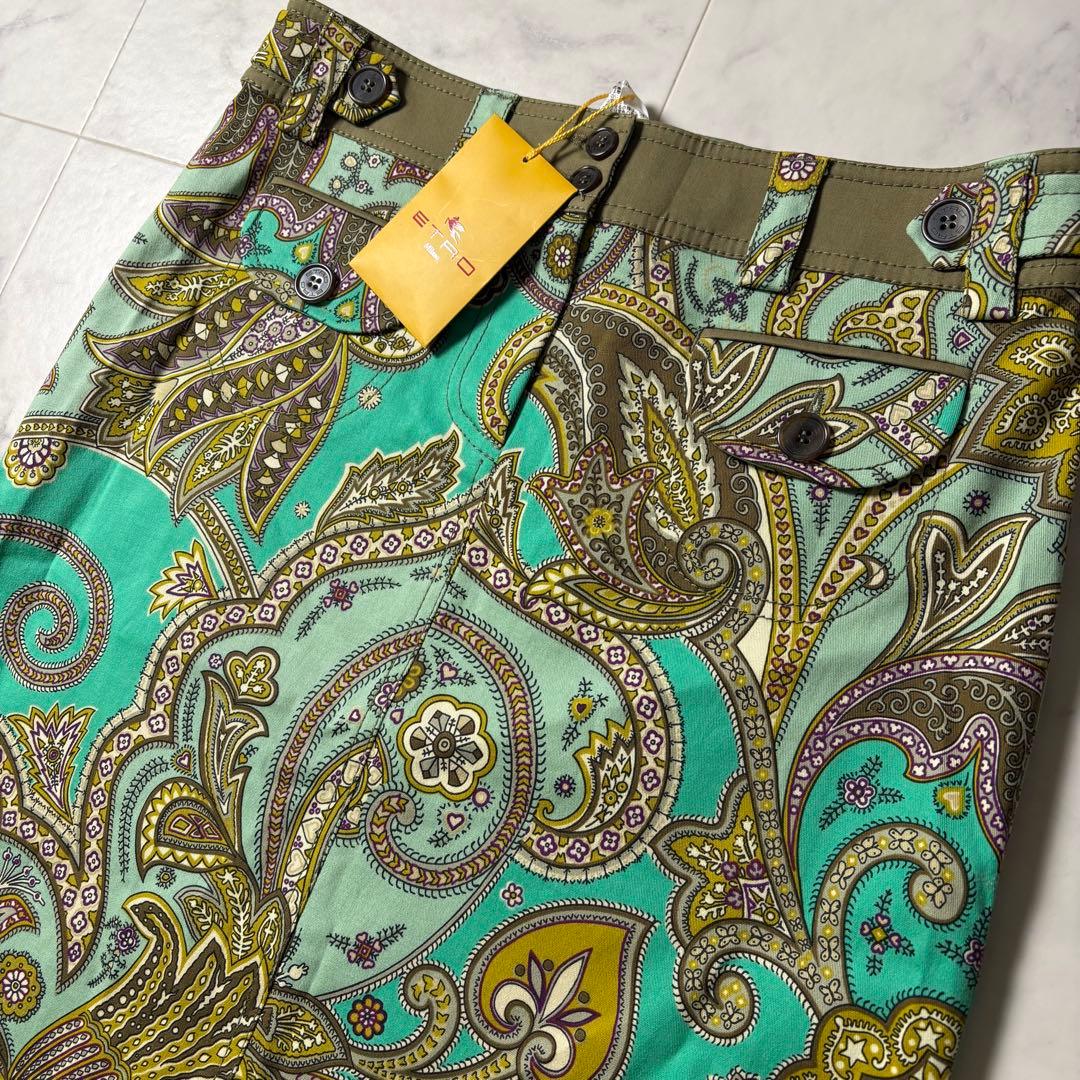 未使用タグ付き ETRO ペイズリー柄 スカート 大きいサイズ 42 XL