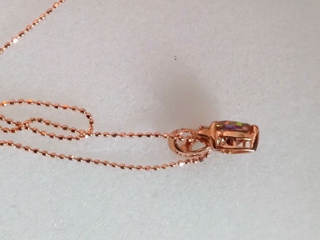 ジュエリーツツミ K10ピンクゴールド ハート型の石ネックレス