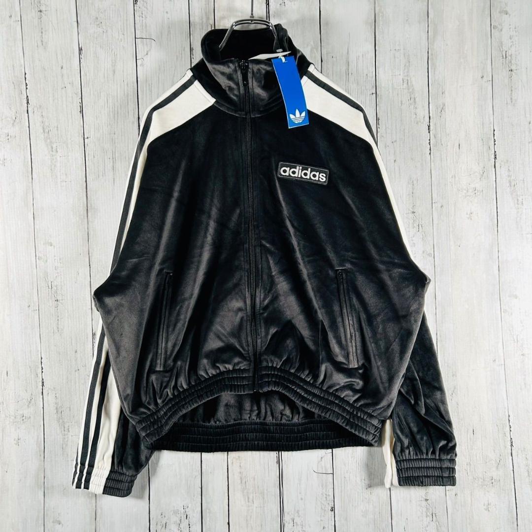 adidas アディブレイク ベロア トラックトップ 重盛さと美 M ブラック
