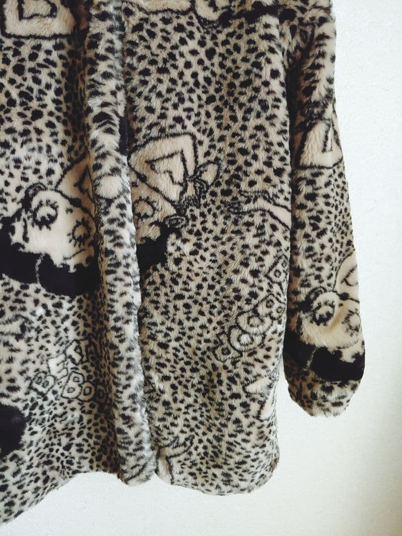 Betty Boop レオパード柄ファーコート　ベージュ　ブラック　ヒョウ柄