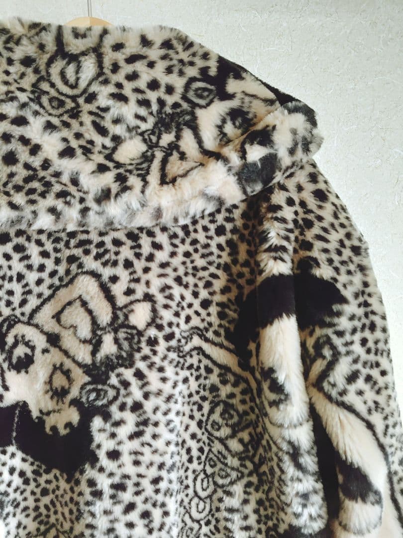 Betty Boop レオパード柄ファーコート　ベージュ　ブラック　ヒョウ柄