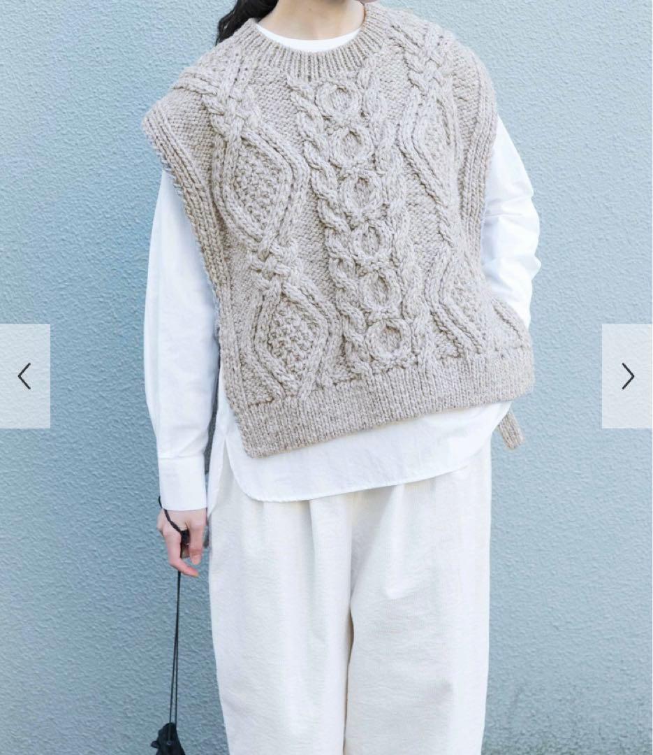 新品タグ付◉ グレー　かぐれ ペルーアランニットベスト　DOORS