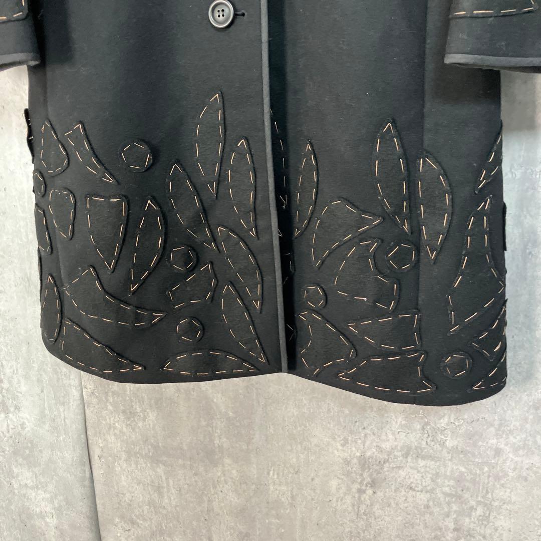 MOSCHINO フラワー刺繍 ロングコート