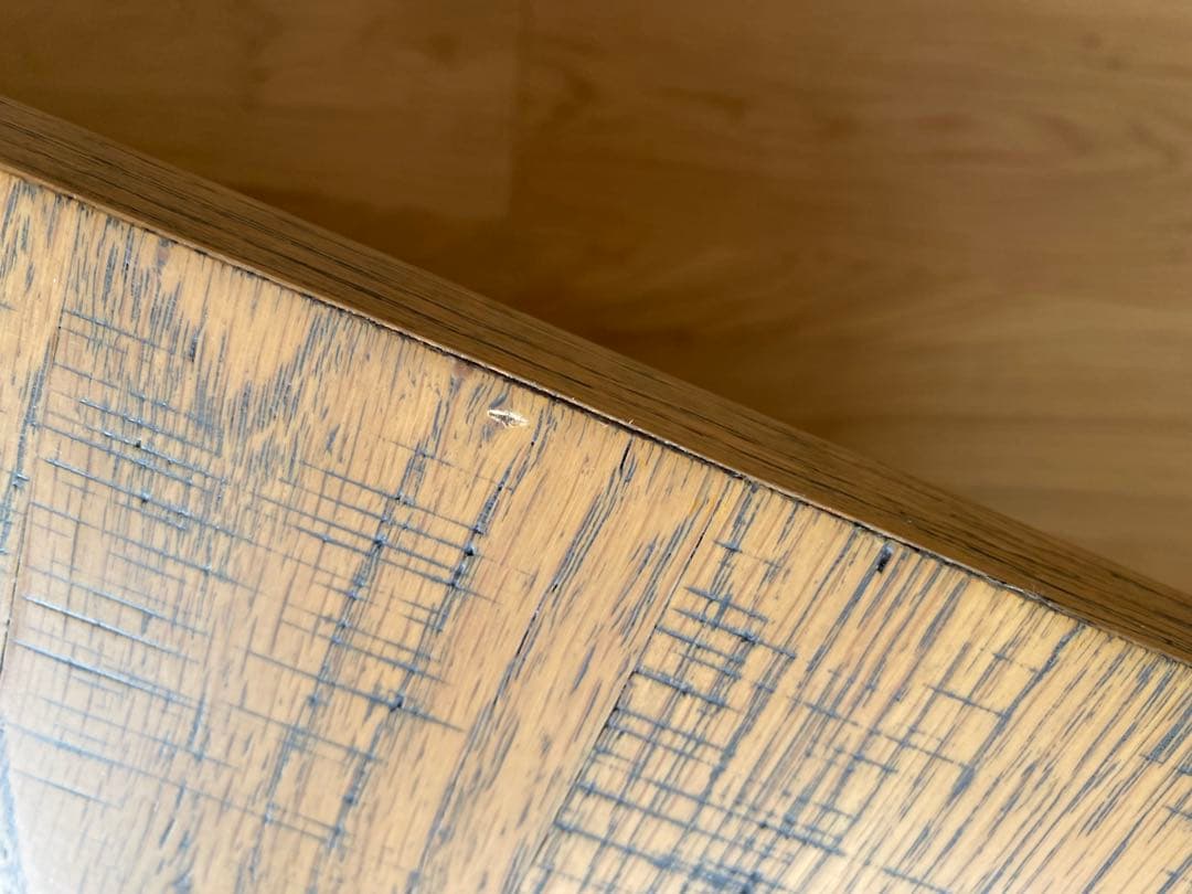 木目調 昇降式テーブル 引き出し付き