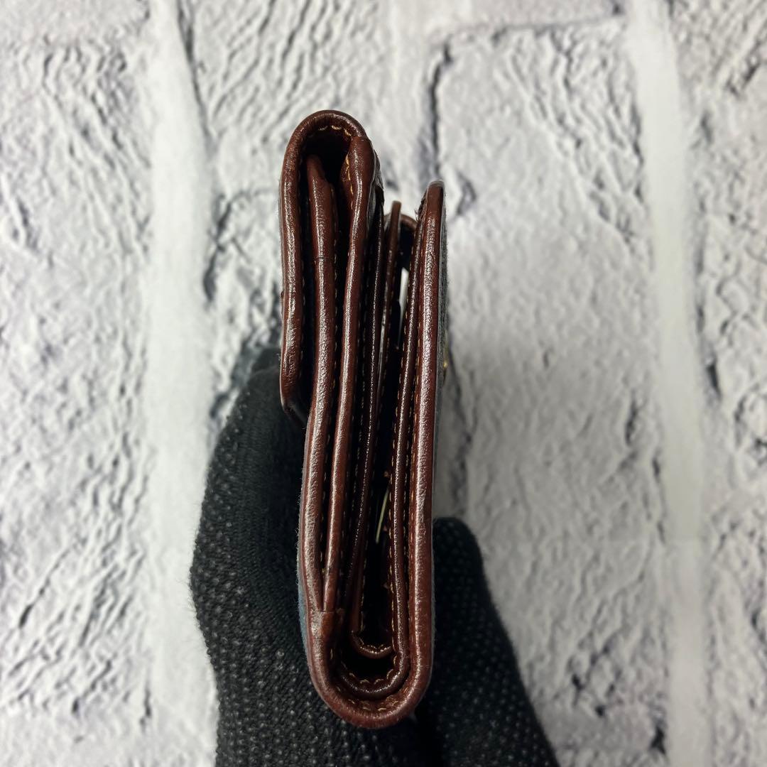美品✨セリーヌ パリマカダム デニムキャンバス レザー トリオンフ 三つ折り財布
