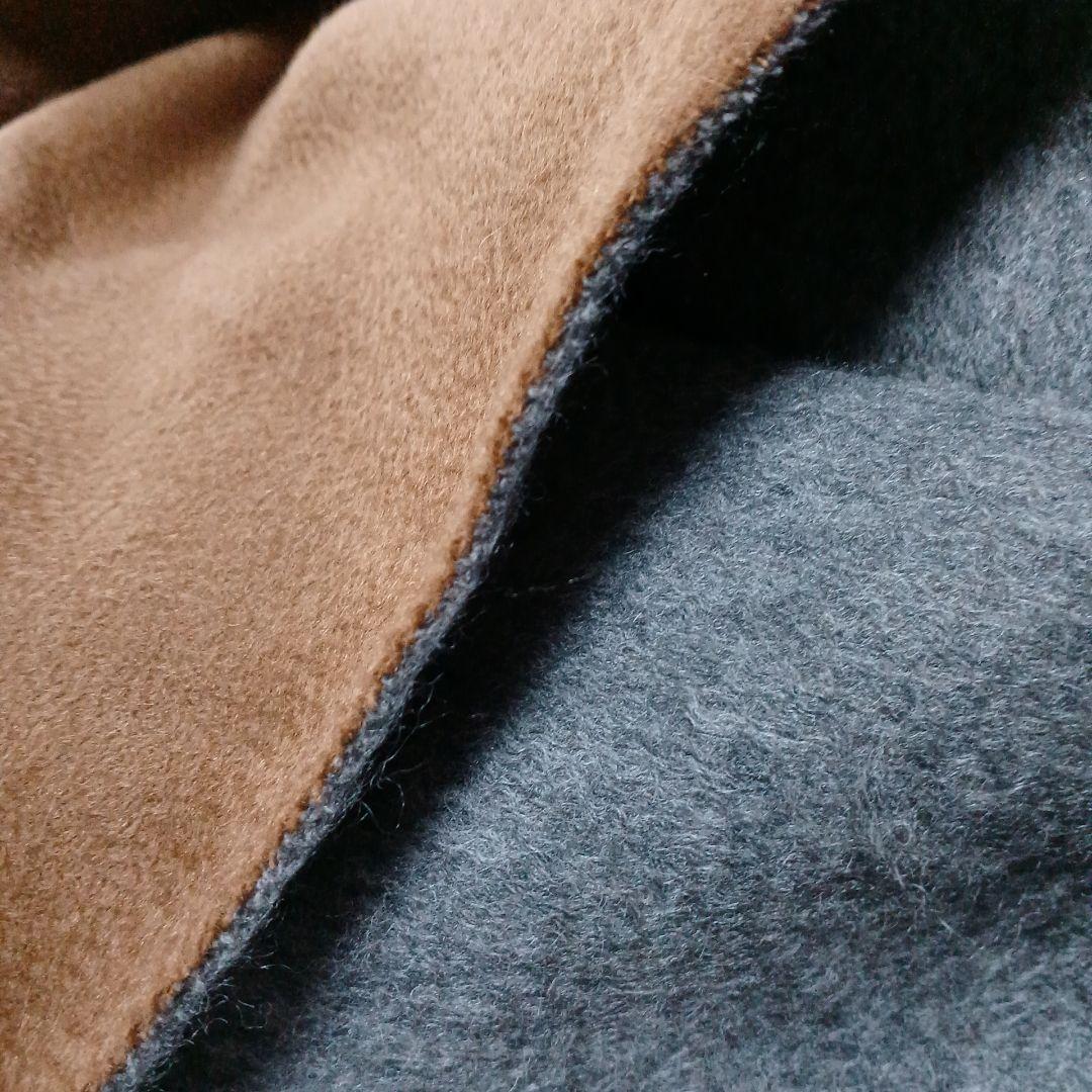 【新品】VICUNA BLEND マフラー　毛100%　ブラウンxグレー