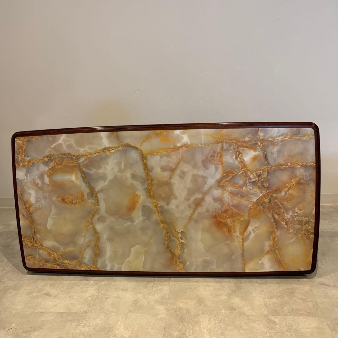 ローテーブル　センターテーブル　リビングテーブル　大理石柄　大きめ