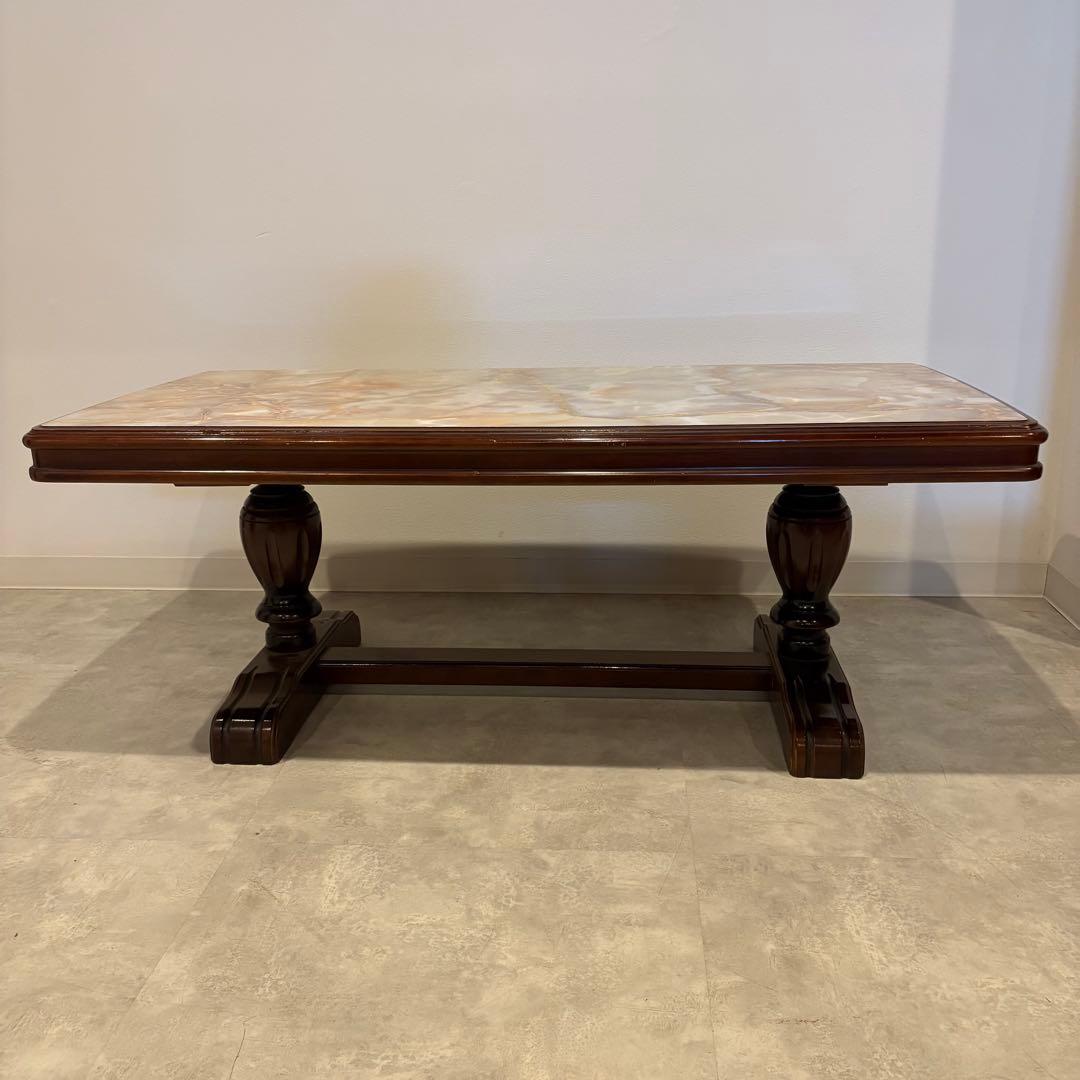 ローテーブル　センターテーブル　リビングテーブル　大理石柄　大きめ