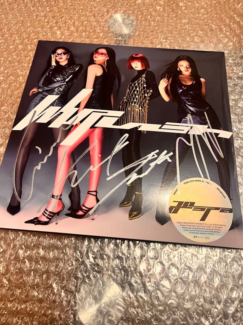 直筆サイン入りaespa 5thミニアルバムWhiplush