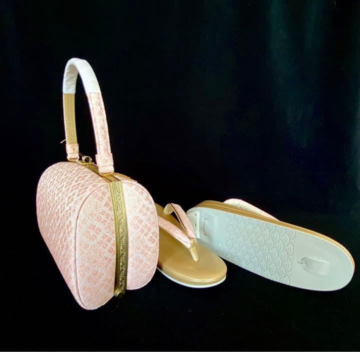 【新品】 草履バッグセット L寸 日本製　ピンクラメ