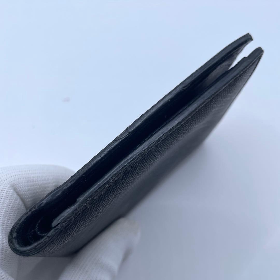 良品✨ BURBERRY スモークドチェック 二つ折り財布 PVC レザー 黒