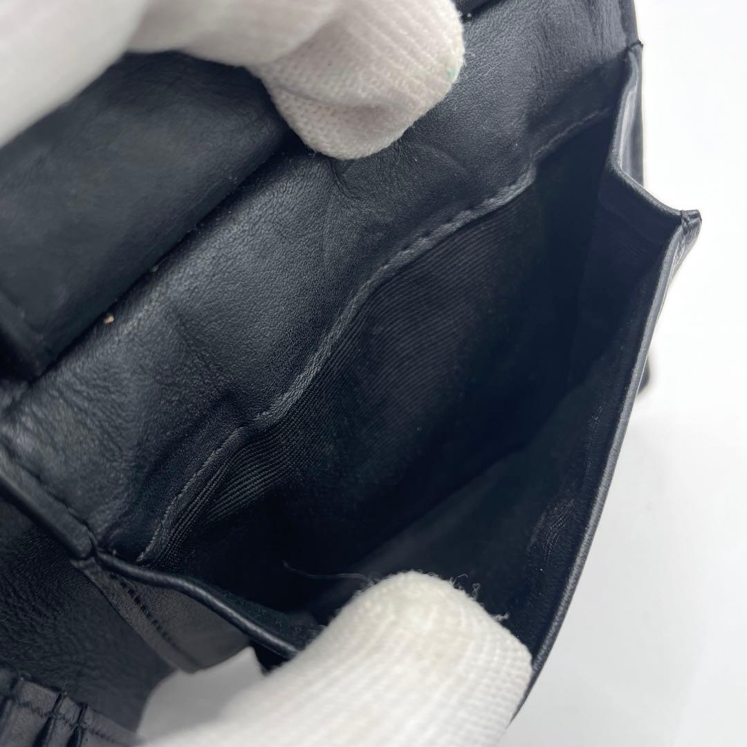 良品✨ BURBERRY スモークドチェック 二つ折り財布 PVC レザー 黒