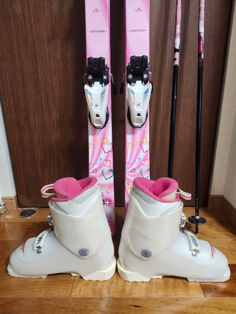 スキーセット　子供　スキー板　136cm ブーツ24cm ストック100cm