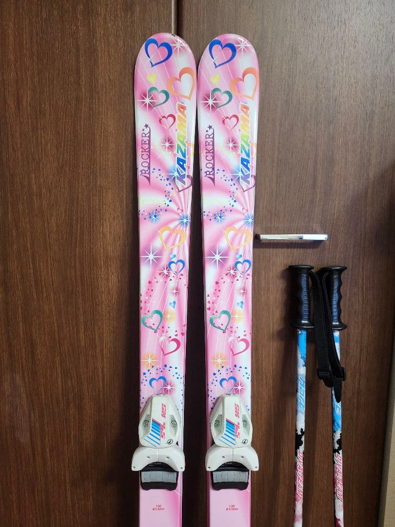 スキーセット　子供　スキー板　136cm ブーツ24cm ストック100cm