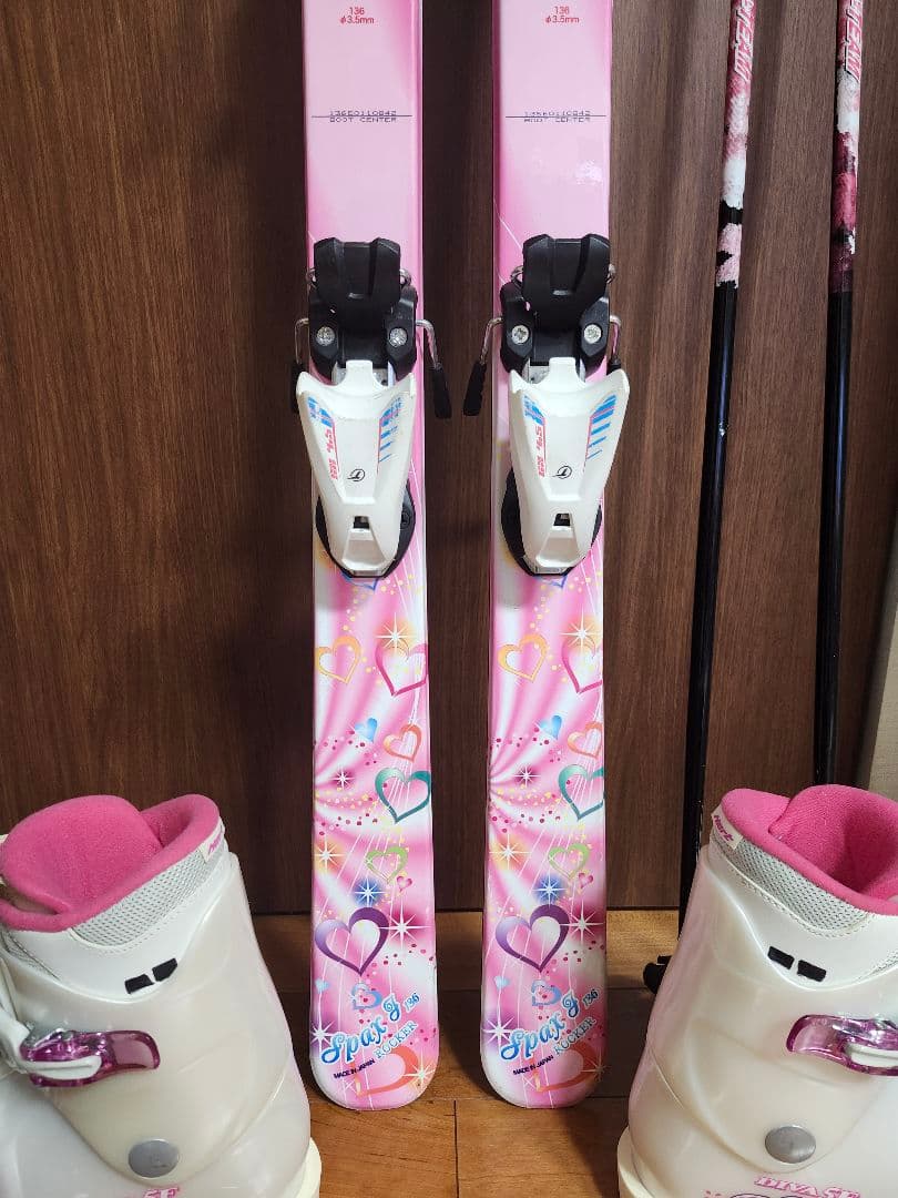 スキーセット　子供　スキー板　136cm ブーツ24cm ストック100cm