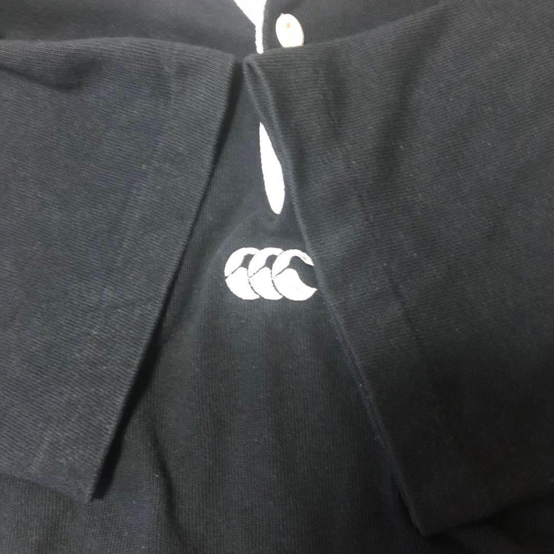 90s CANTERBURY カンタベリー オールブラックス ラガーシャツ M