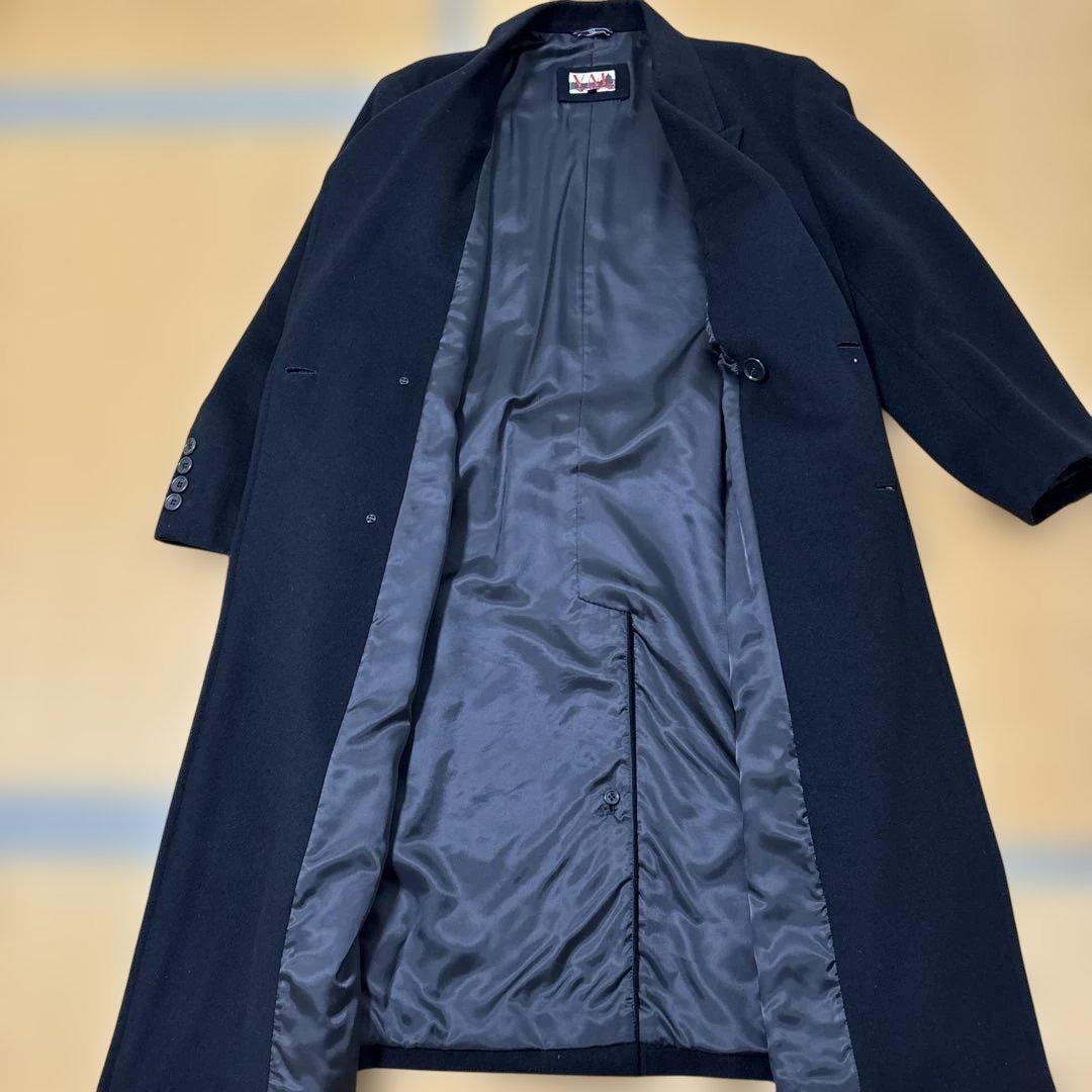 【美品】VAL by Valentino 黒ロングコート48 オンワード樫山