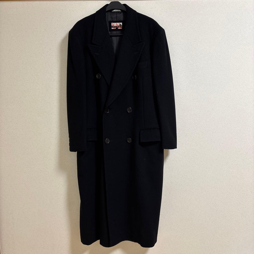 【美品】VAL by Valentino 黒ロングコート48 オンワード樫山