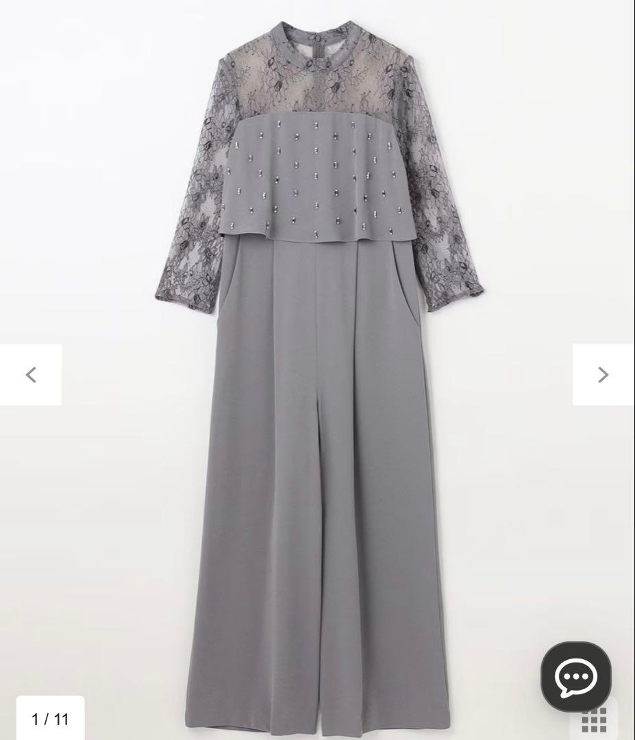 【美品】グレースコンチネンタル ドレス ズボンワンピ レース サロペ　結婚式