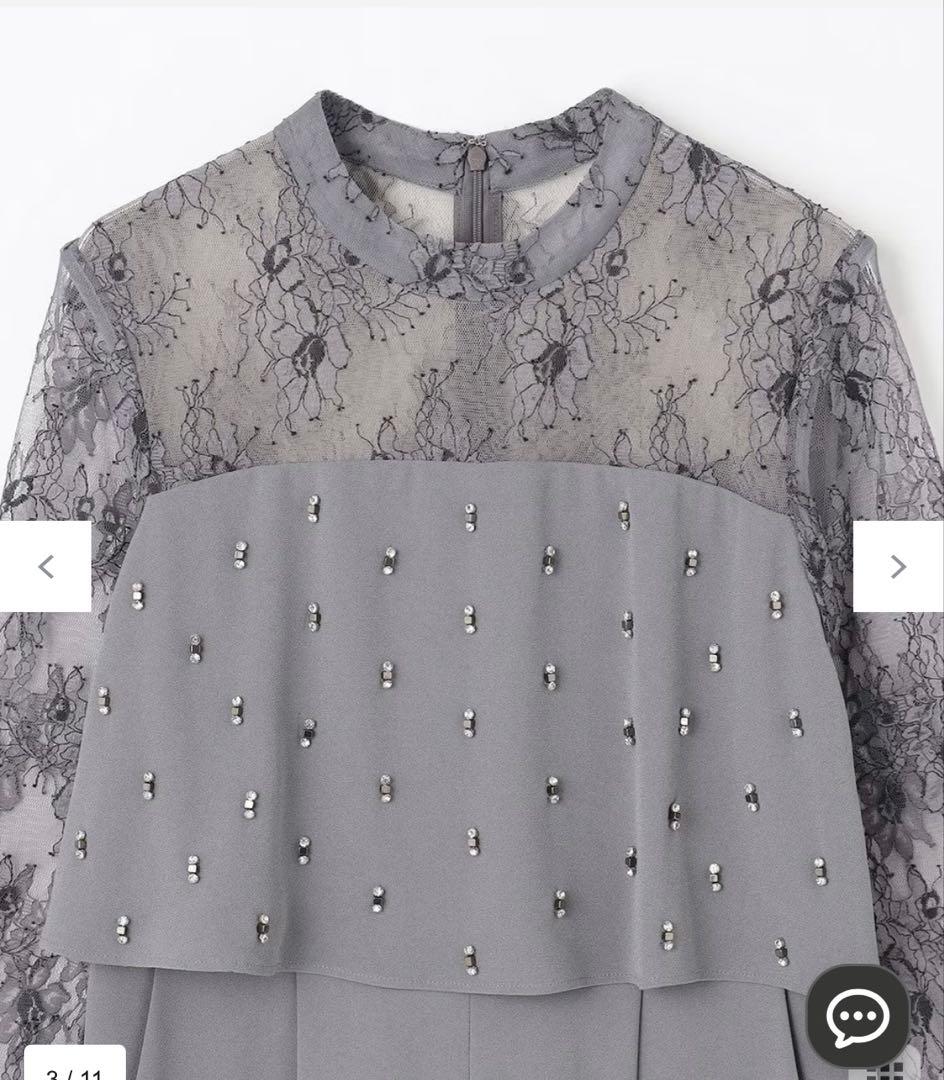 【美品】グレースコンチネンタル ドレス ズボンワンピ レース サロペ　結婚式