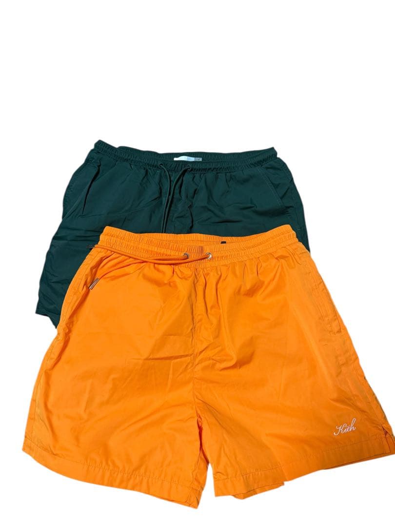 kith ハーフパンツ　二枚セット　グリーン　オレンジ