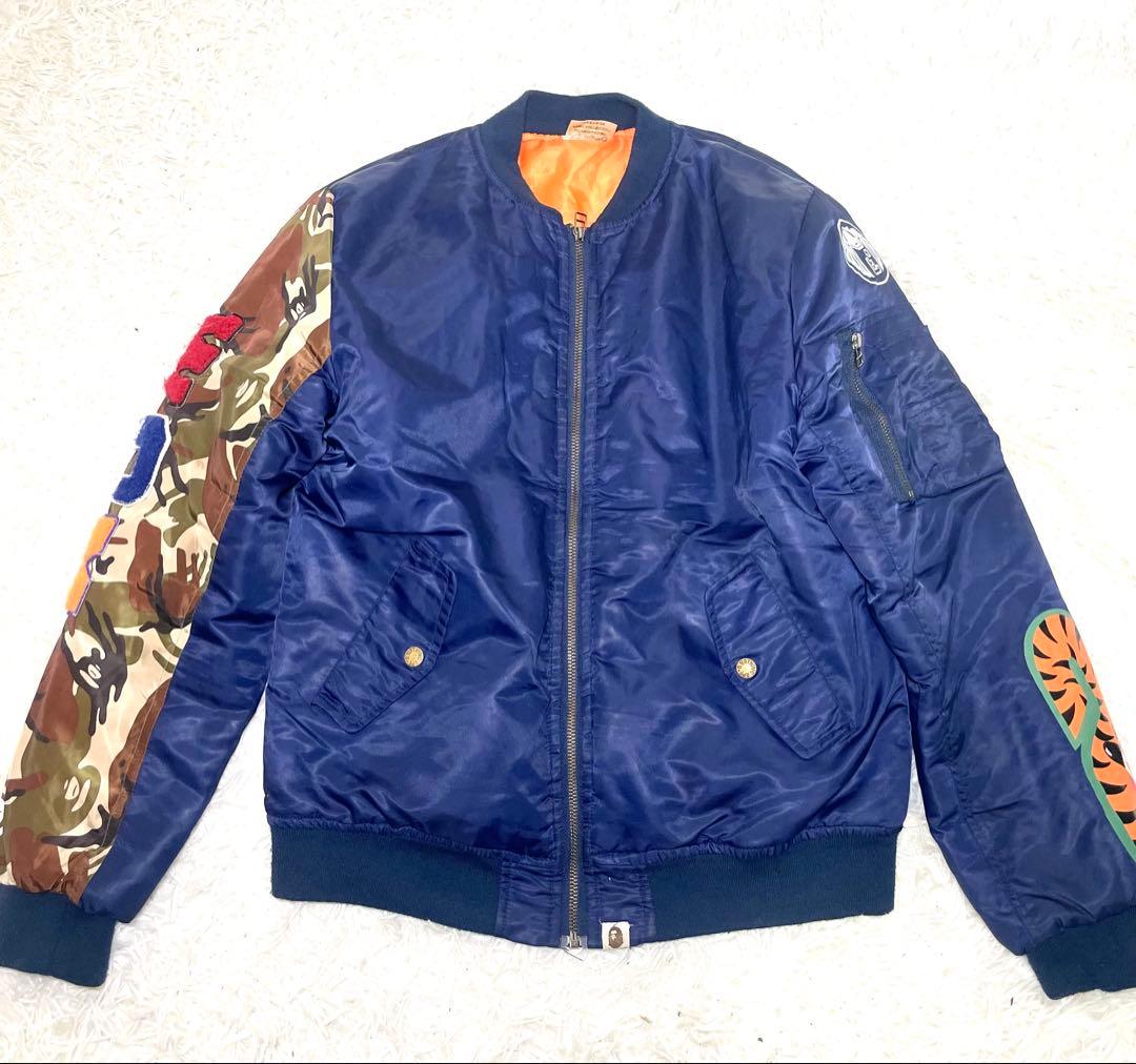 A BATHING APE　エイプ シャーク　MA-1 フライトジャケット L