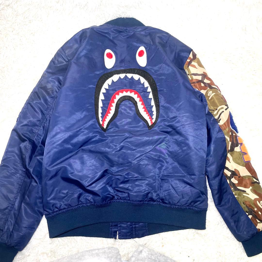 A BATHING APE　エイプ シャーク　MA-1 フライトジャケット L